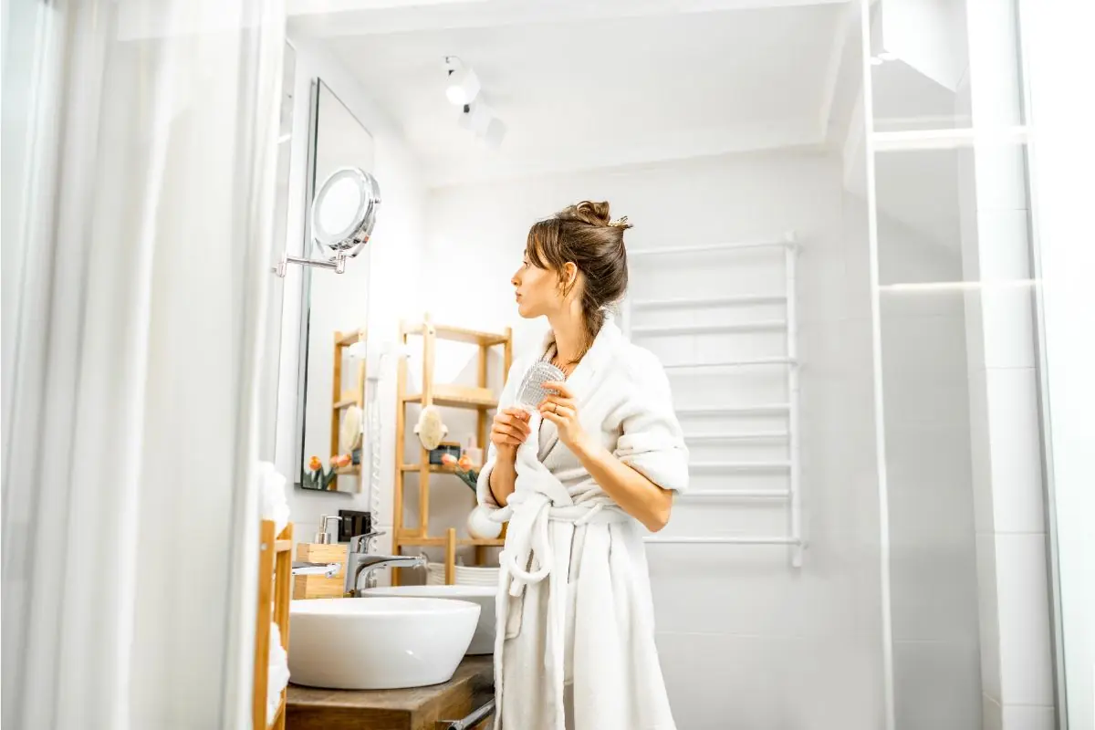 woman in bathroom