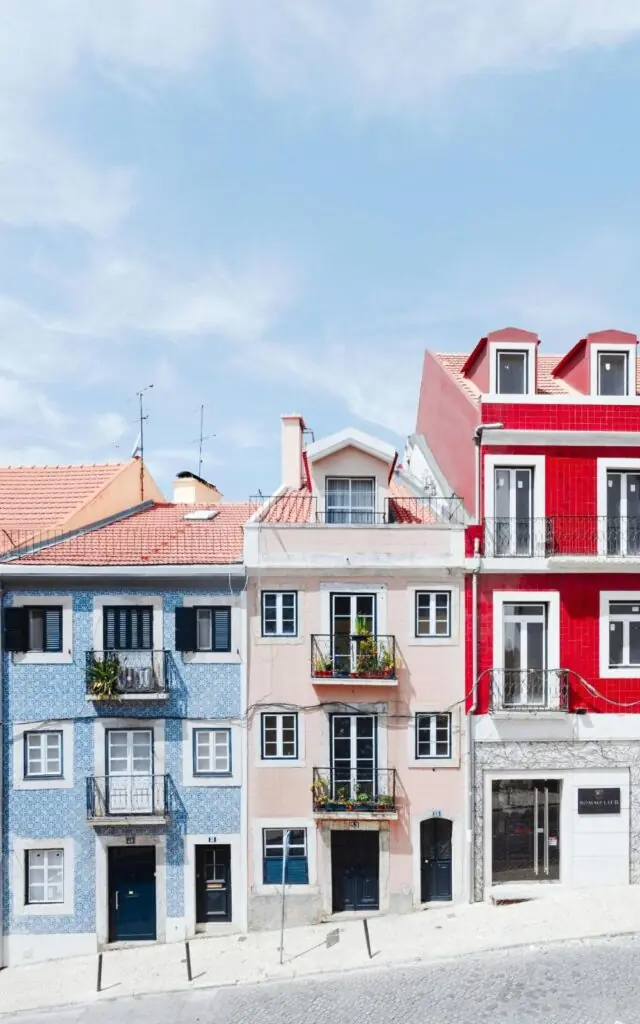 two storey houses in line up