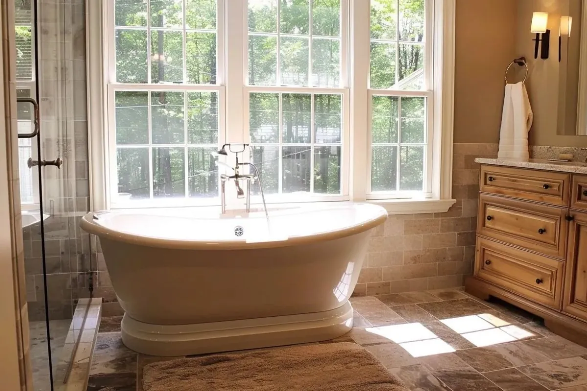 shower and bath tub addition for bathroom in hingham ma residence