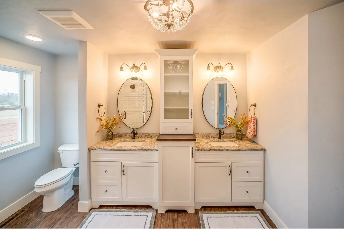 double vanities in new bathroom