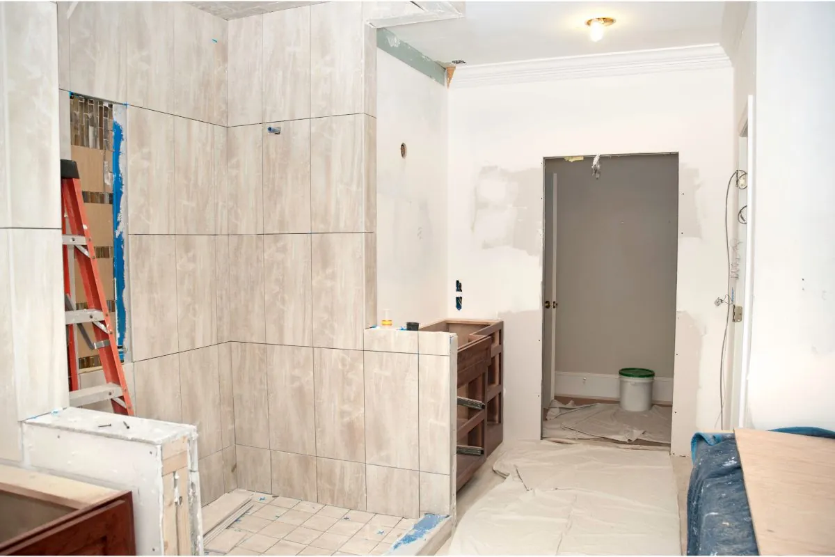 master bathroom remodeling in progress