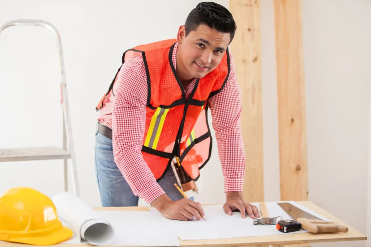 contractor remodeling a house