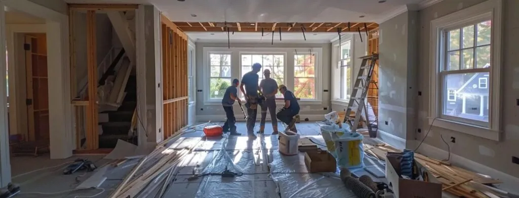 a team of workers renovating a beautiful home in rockland ma