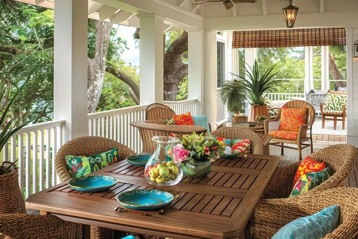 dining lanai with furniture, and colorful decor for a welcoming home addition